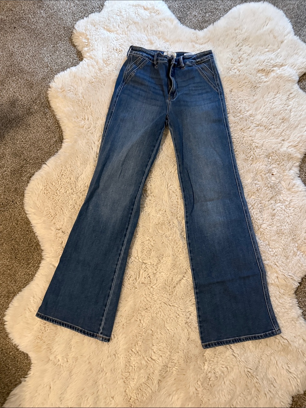 KanCan Dark Blue Wide Leg Flare Jeans